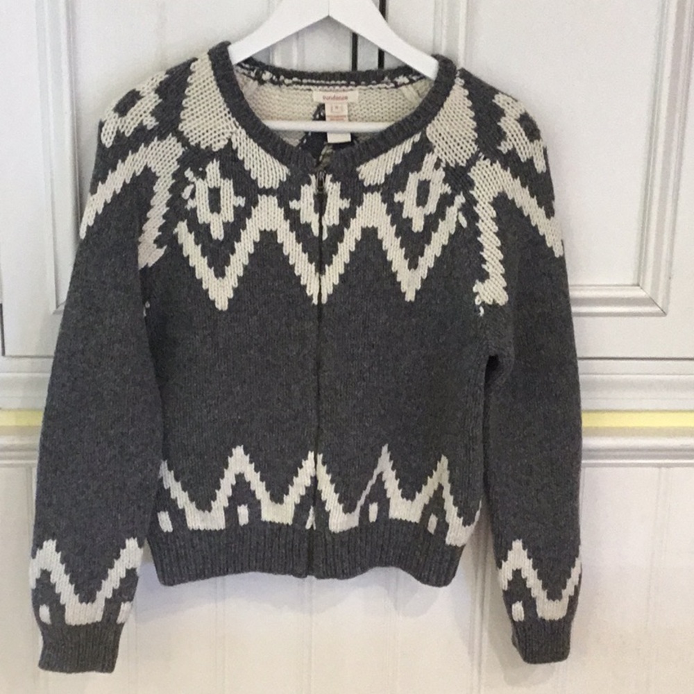 Sundance Charcoal and Ivory Knit Sweater